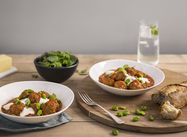 Lamb Meatballs with Broad Beans & Yoghurt